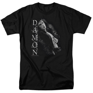 Black men's regular fit t-shirt with The Vampire Diaries Besides Me graphic