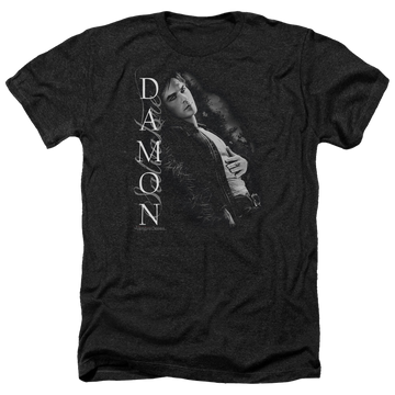 Charcoal men's heather t-shirt with The Vampire Diaries Besides Me graphic