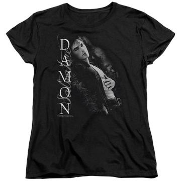 Black women's t-shirt with The Vampire Diaries Besides Me graphic