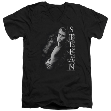 Black men's v-neck t-shirt with The Vampire Diaries Next To Me graphic