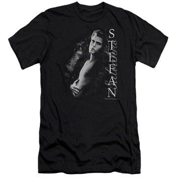 Black men's premium slim fit t-shirt with The Vampire Diaries Next To Me graphic