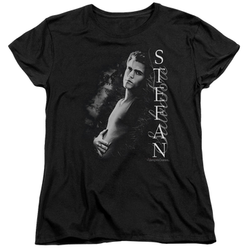 Black women's t-shirt with The Vampire Diaries Next To Me graphic