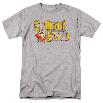 Athletic heather men's regular fit t-shirt with Gilligan's Island Gilligans Logo graphic