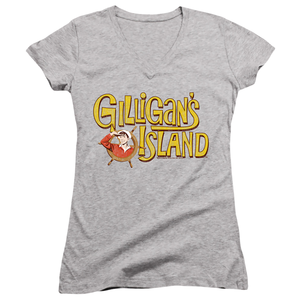 Gilligan's Island Gilligans Logo - Juniors V-Neck T-Shirt Juniors V-Neck T-Shirt Gilligan's Island   