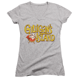 Gilligan's Island Gilligans Logo - Juniors V-Neck T-Shirt Juniors V-Neck T-Shirt Gilligan's Island   