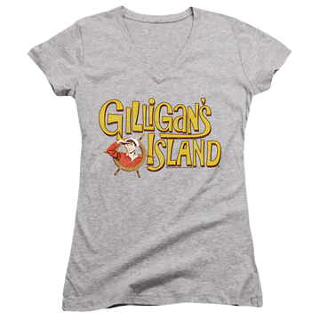 Gilligan's Island Gilligans Logo - Juniors V-Neck T-Shirt Juniors V-Neck T-Shirt Gilligan's Island   