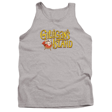 Athletic heather men's tank with Gilligan's Island Gilligans Logo graphic