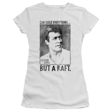 White juniors t-shirt with Gilligan's Island Professor graphic