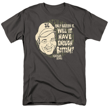 Charcoal men's regular fit t-shirt with Gilligan's Island Enough Bottom graphic