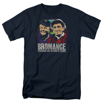 Navy men's regular fit t-shirt with Gilligan's Island Stormy Bromance graphic
