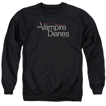 Black men's crewneck sweatshirt with The Vampire Diaries Tvd Logo graphic