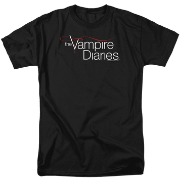 Black men's regular fit t-shirt with The Vampire Diaries Tvd Logo graphic