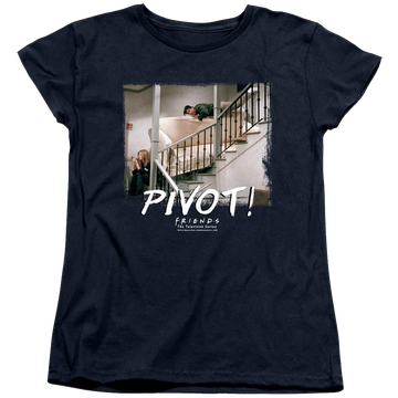 Navy women's t-shirt with Friends Pivot graphic