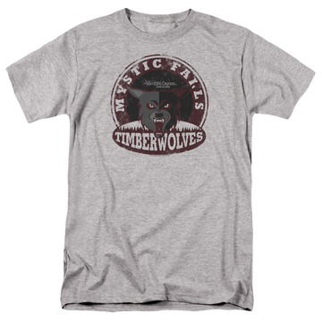 Athletic heather men's regular fit t-shirt with The Vampire Diaries Timberwolves graphic