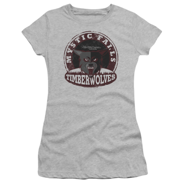 Athletic heather juniors t-shirt with The Vampire Diaries Timberwolves graphic