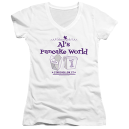 Gilmore Girls Als Pancake World - Juniors V-Neck T-Shirt Juniors V-Neck T-Shirt Gilmore Girls   