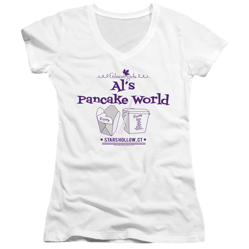 Gilmore Girls Als Pancake World - Juniors V-Neck T-Shirt Juniors V-Neck T-Shirt Gilmore Girls   