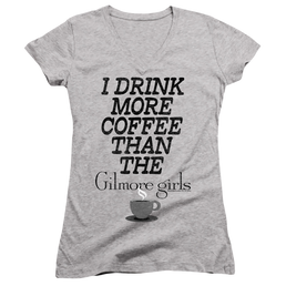 Gilmore Girls More Coffee - Juniors V-Neck T-Shirt Juniors V-Neck T-Shirt Gilmore Girls   