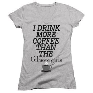 Gilmore Girls More Coffee - Juniors V-Neck T-Shirt Juniors V-Neck T-Shirt Gilmore Girls   
