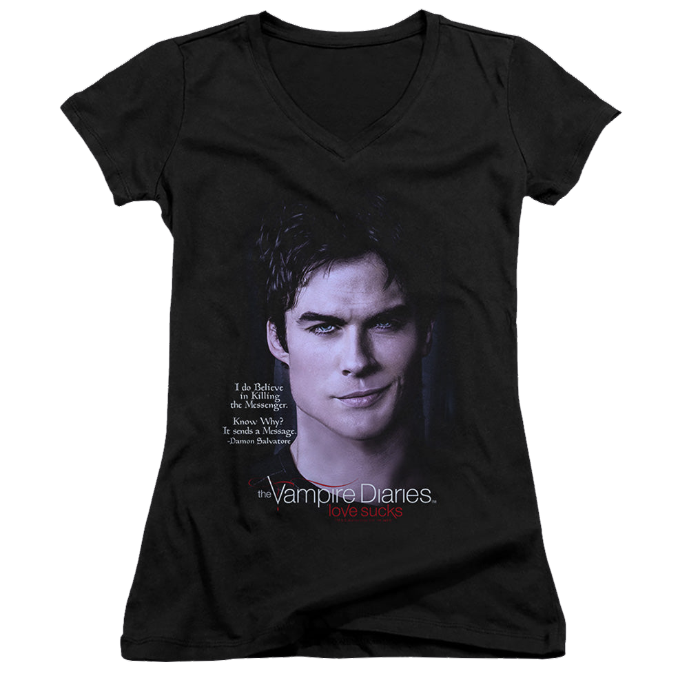Vampire Diaries, The Messanger - Juniors V-Neck T-Shirt Juniors V-Neck T-Shirt The Vampire Diaries   