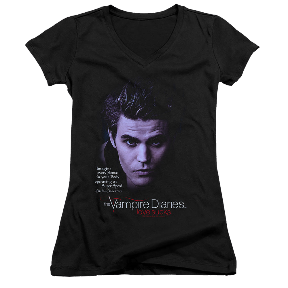 Vampire Diaries, The Sense Your Body - Juniors V-Neck T-Shirt Juniors V-Neck T-Shirt The Vampire Diaries   