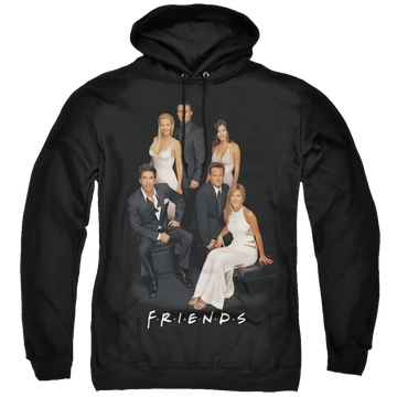 Black pullover hoodie with Friends Classy graphic