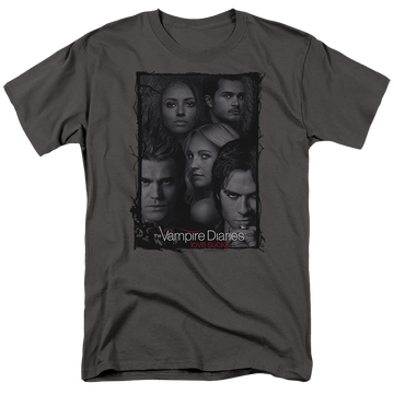 Charcoal men's regular fit t-shirt with The Vampire Diaries So Here We Are graphic