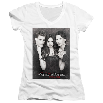 Vampire Diaries, The That Was Then - Juniors V-Neck T-Shirt Juniors V-Neck T-Shirt The Vampire Diaries   