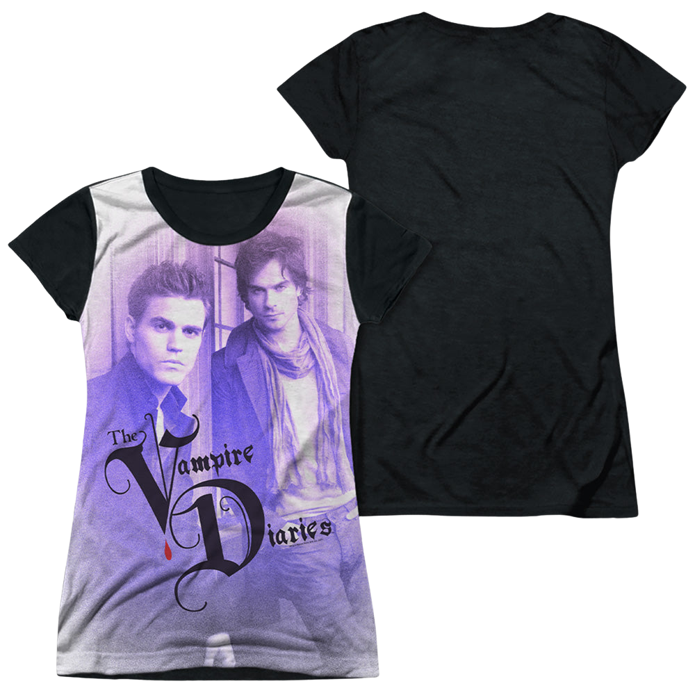 Vampire Diaries, The Stefan And Damon - Juniors Black Back T-Shirt Juniors Black Back T-Shirt The Vampire Diaries   