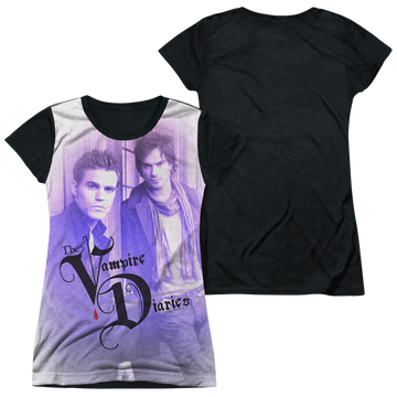 The Vampire Diaries Stefan And Damon juniors black back t-shirt