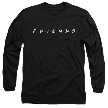 Black men's long sleeve t-shirt with Friends Logo graphic