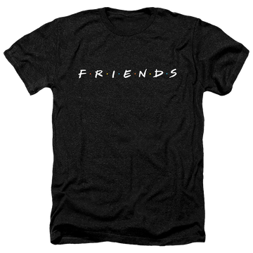 Black men's heather t-shirt with Friends Logo graphic