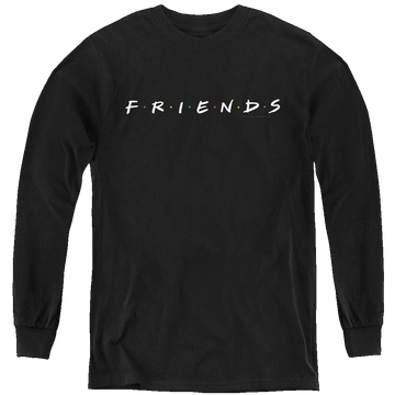 Black youth long sleeve t-shirt with Friends Logo graphic