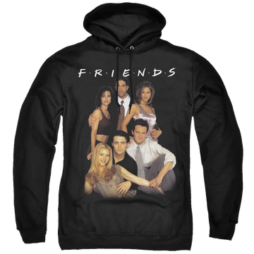 Black pullover hoodie with Friends Stand Together graphic