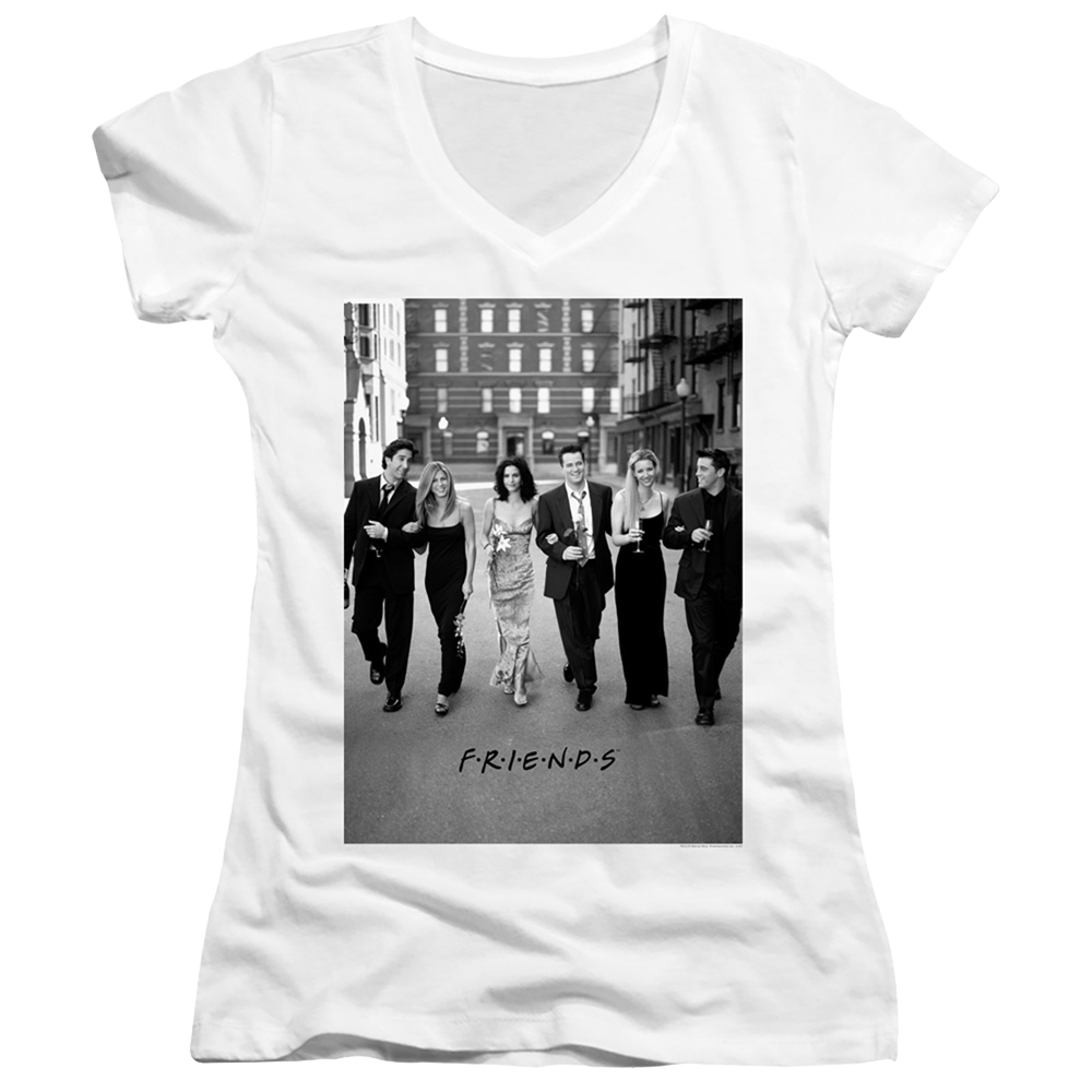 Friends Walk The Streets - Juniors V-Neck T-Shirt Juniors V-Neck T-Shirt Friends   