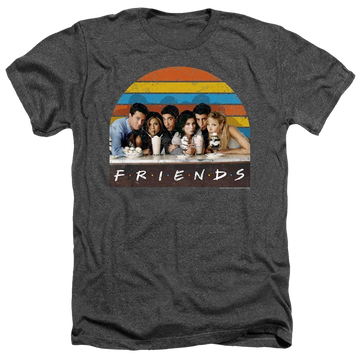 Charcoal men's heather t-shirt with Friends Soda Fountain graphic