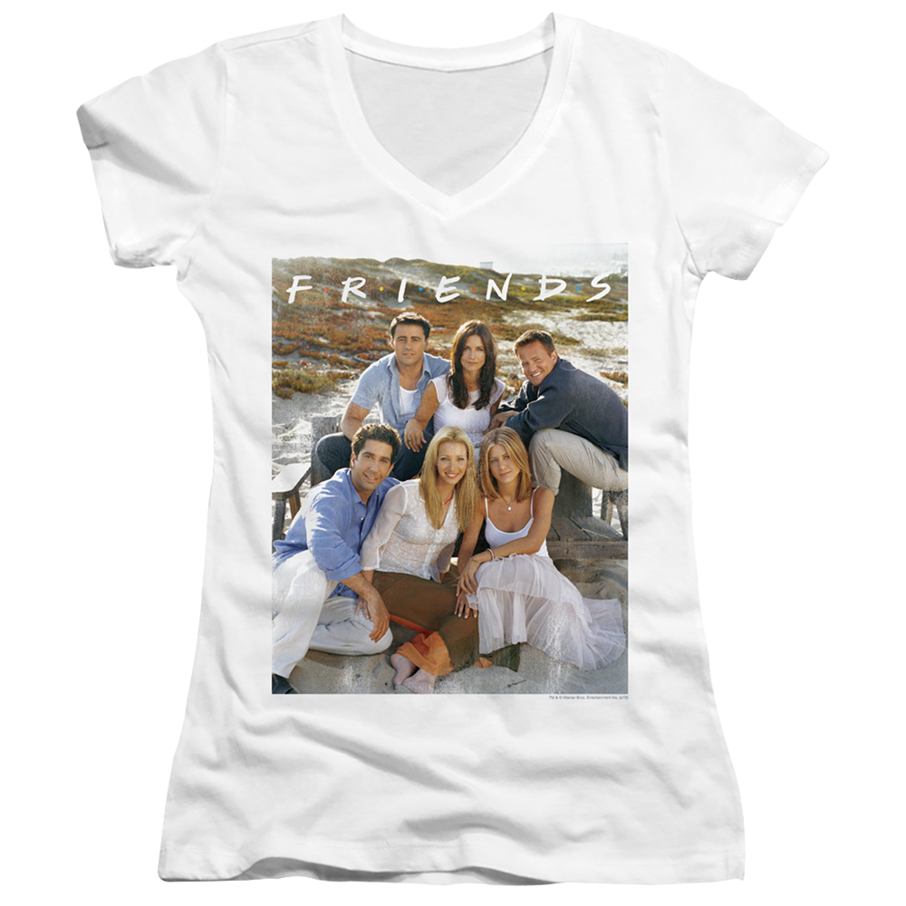 Friends Lifes A Beach - Juniors V-Neck T-Shirt Juniors V-Neck T-Shirt Friends   