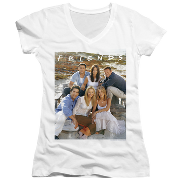 Friends Lifes A Beach - Juniors V-Neck T-Shirt Juniors V-Neck T-Shirt Friends   