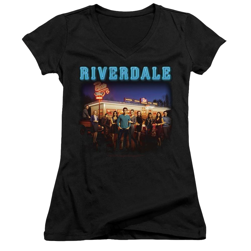 Riverdale Up At Pops - Juniors V-Neck T-Shirt Juniors V-Neck T-Shirt Riverdale   