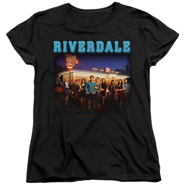 Black women's t-shirt with Riverdale Up At Pops graphic