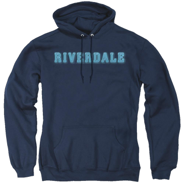 Navy pullover hoodie with Riverdale Logo graphic