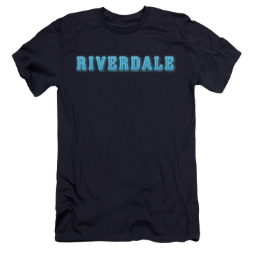 Navy men's premium slim fit t-shirt with Riverdale Logo graphic