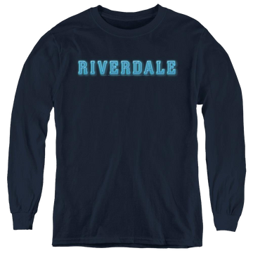 Navy youth long sleeve t-shirt with Riverdale Logo graphic