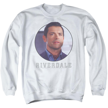 White men's crewneck sweatshirt with Riverdale Of The Year graphic
