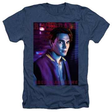 Navy men's heather t-shirt with Riverdale Archie Andrews graphic
