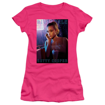Hot pink juniors t-shirt with Riverdale Betty Cooper graphic