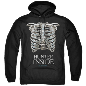 Black pullover hoodie with Supernatural Hunter Inside graphic