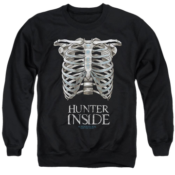 Black men's crewneck sweatshirt with Supernatural Hunter Inside graphic