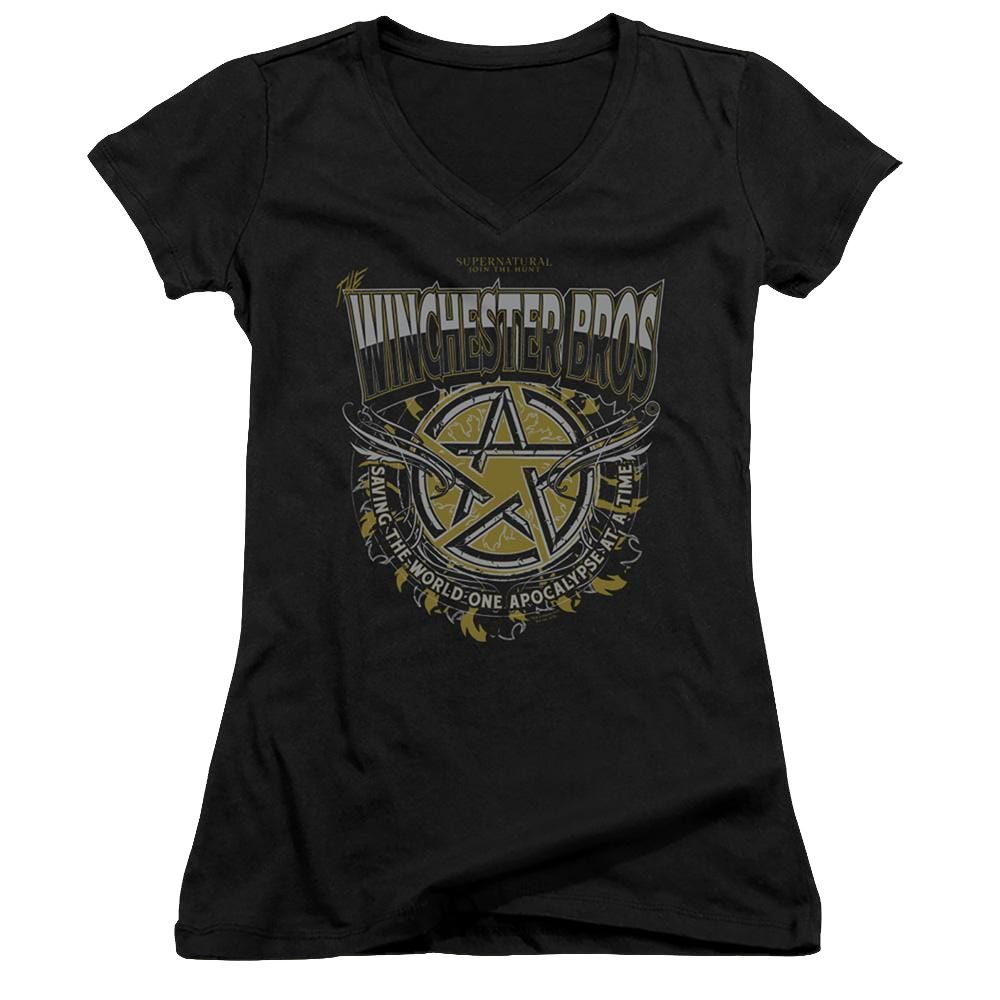 Supernatural Winchester Bros - Juniors V-Neck T-Shirt Juniors V-Neck T-Shirt Supernatural   
