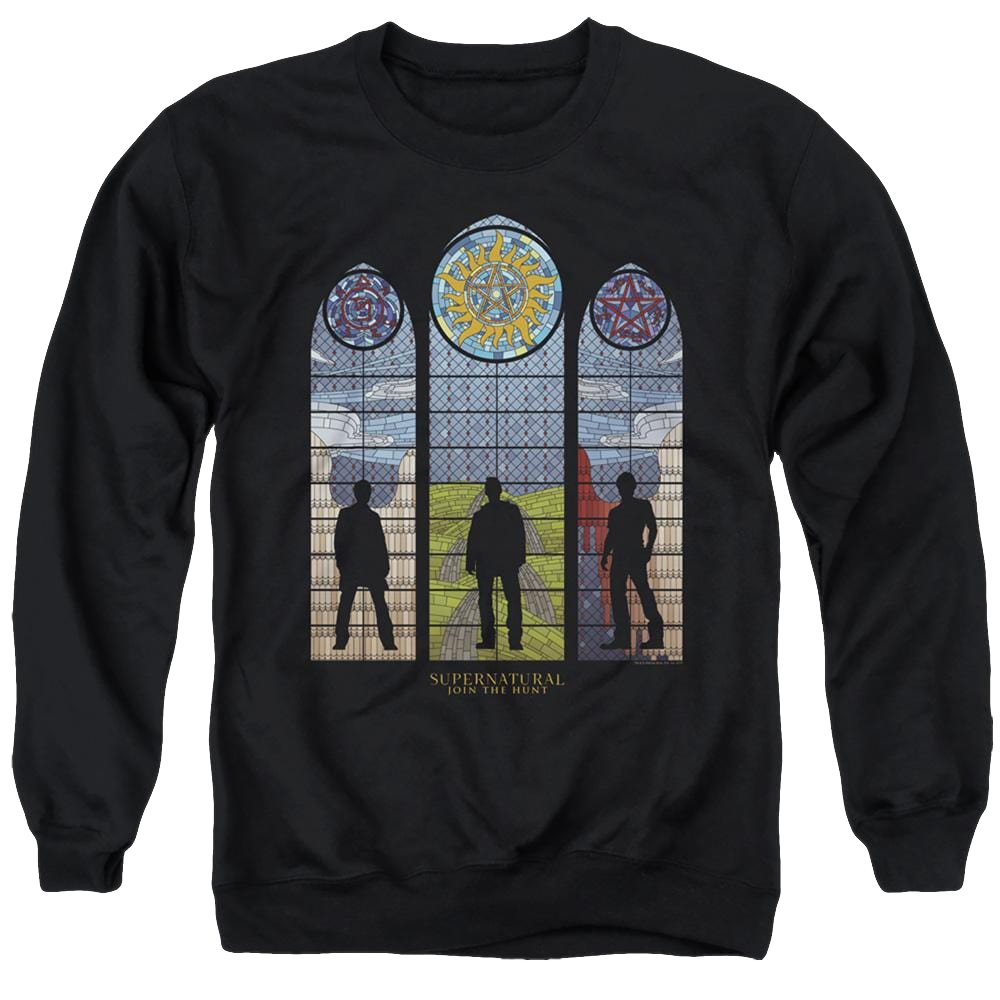 Supernatural Stained Glass - Men's Crewneck Sweatshirt Men's Crewneck Sweatshirt Supernatural   